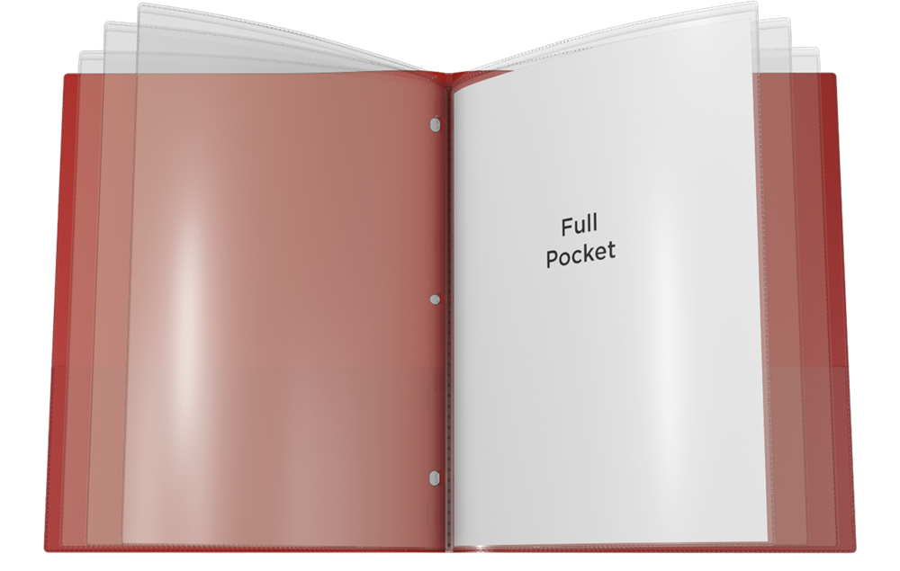Inside view of Nicky's 8 Multi Pocket Sleeves Folder used for presentation.