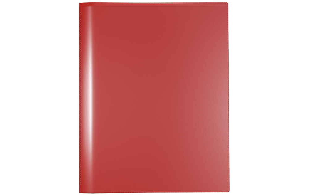 Front View of Nicky's Version 2, a Durable 2 Pocket Plastic Presentation Folder with Clear Sleeves