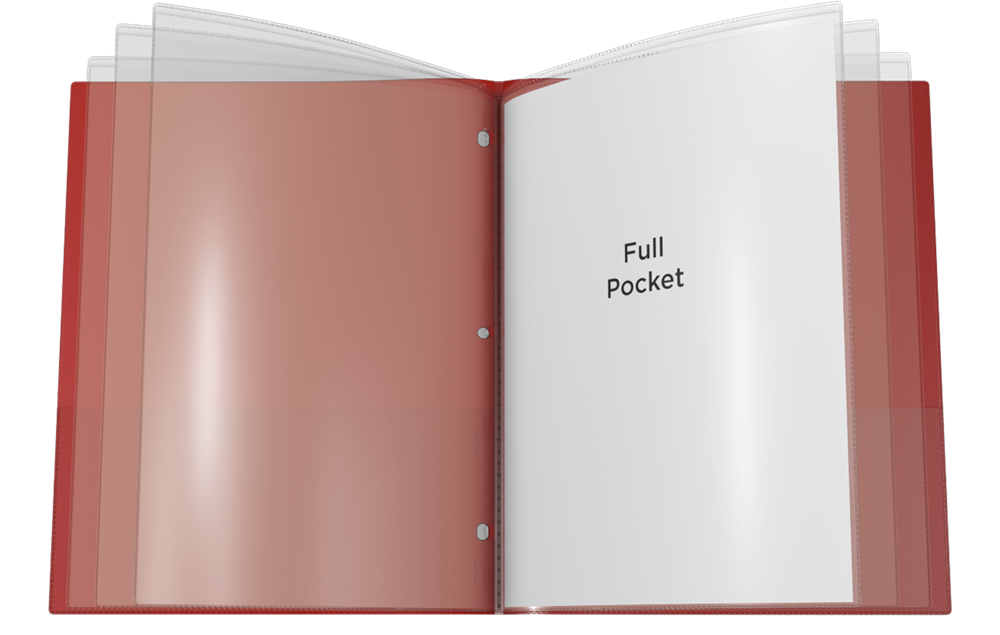 Inside view of Nicky's 8 Multi Pocket Sleeves Folder used for presentation.