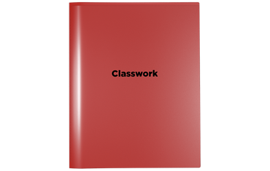 Front View of Nickys Classwork Folder. Can be use as a school classwork folders, class room folder or class subject folder