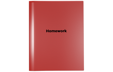 Front view of Nickys Homework Folder. Can be use as an assignment folders, school homework folders, or homework take home holder. Also known as Friday folder