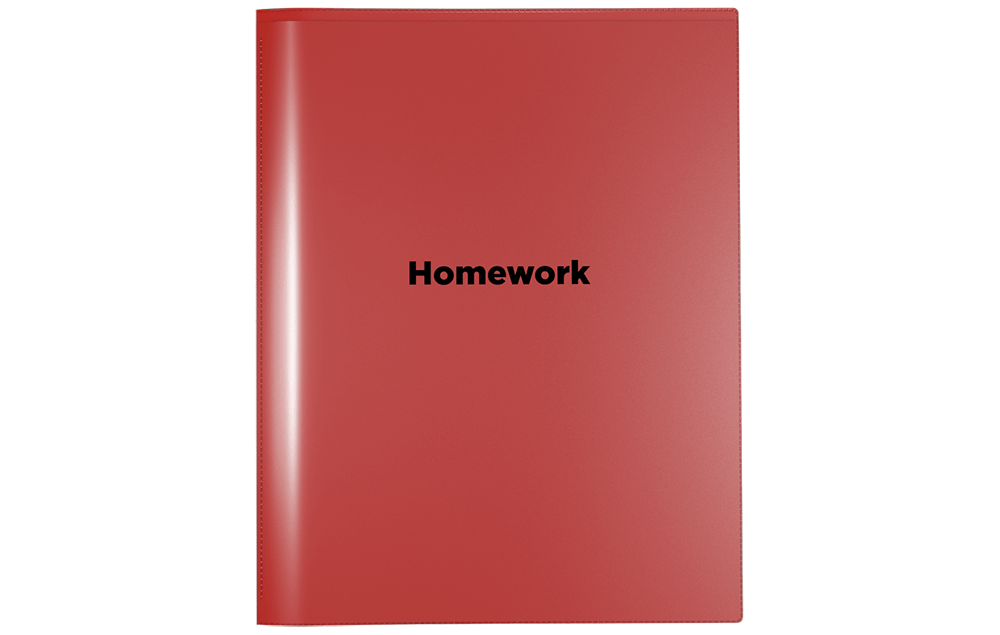 Front view of Nicky's Homework Folder. Can be use as an assignment folders, school homework folders, or homework take home holder. Also known as Friday folder
